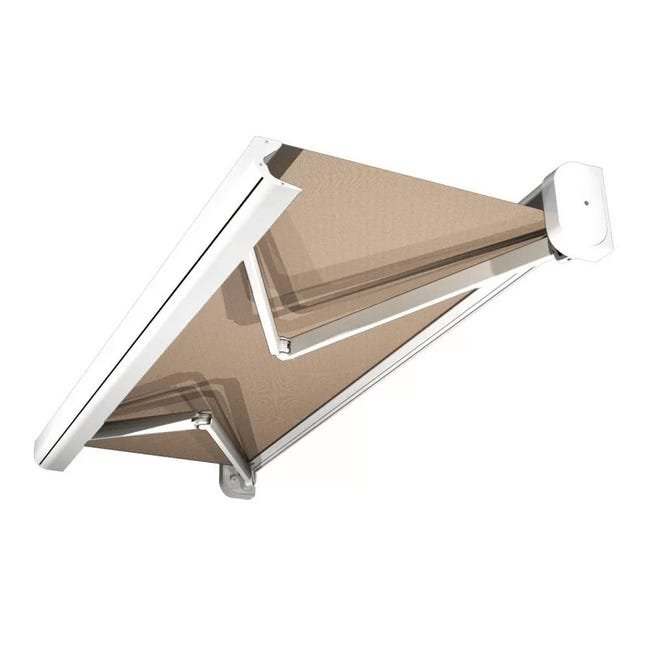 Store banne coffre intégral motorisé LED 5 x 3 m taupe - Vue 4