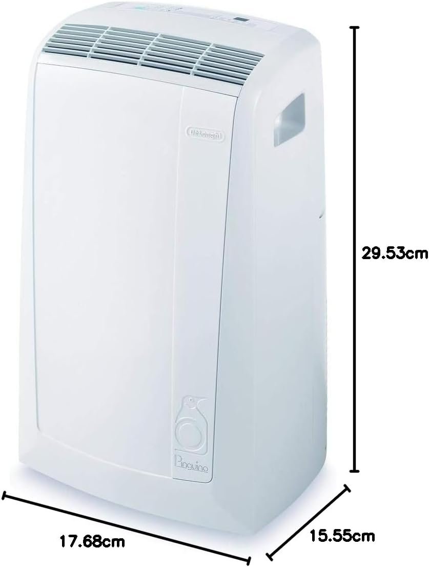 De'Longhi Pinguino PAC N90 ECO SILENT, Climatiseur Portable Silencieux avec Tuyau d'évacuation, 9 800 BTU/h - 2,5 kW - 85 m3, Gaz R290, 64 dB, Déshumidificateur, Classe A, Timer 12 Heures, Blanc [Classe énergétique A] - Vue 3