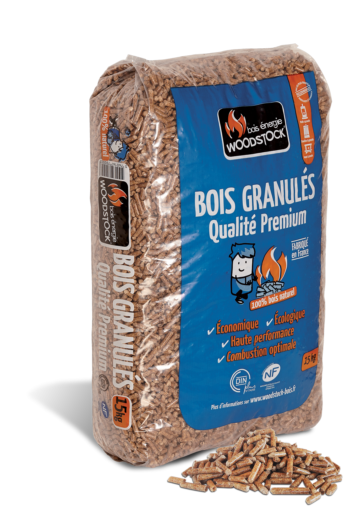 Granulés de Bois WOODSTOCK 1 Palette de 78 Sacs de 15 Kg - Vue 1