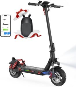 iScooter Trottinette électrique pour Adulte 10" avec serrures électroniques, autonomie 40-45 km, Max 25 km/h, contrôle app, Trottinette électrique Adulte Pliable, Charge 150 kg, Sac