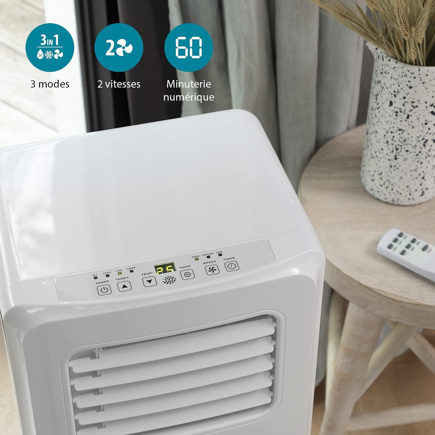 Climatiseur mobile Tristar AC-5477-3-en-1 - Rafraîchit, ventile, déshumidife - 7 000 BTU - 2,05 kW [Classe énergétique D] - Vue 6