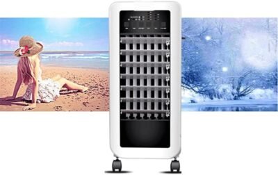 Climatiseur Portable, Ventilateur de climatisation à Double Usage (Refroidissement et Chauffage), télécommande, climatiseur Domestique Compact et Mobile refroidi à l'eau (Noir)