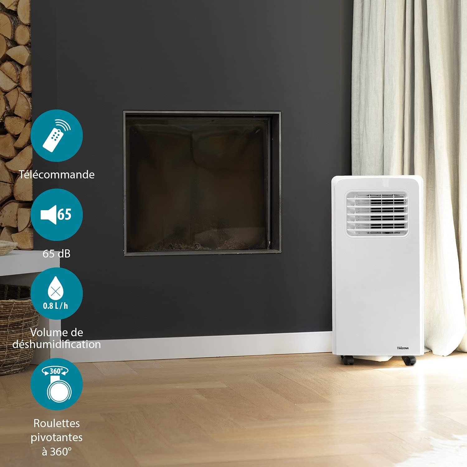 Climatiseur mobile Tristar AC-5477-3-en-1 - Rafraîchit, ventile, déshumidife - 7 000 BTU - 2,05 kW [Classe énergétique D] - Vue 7