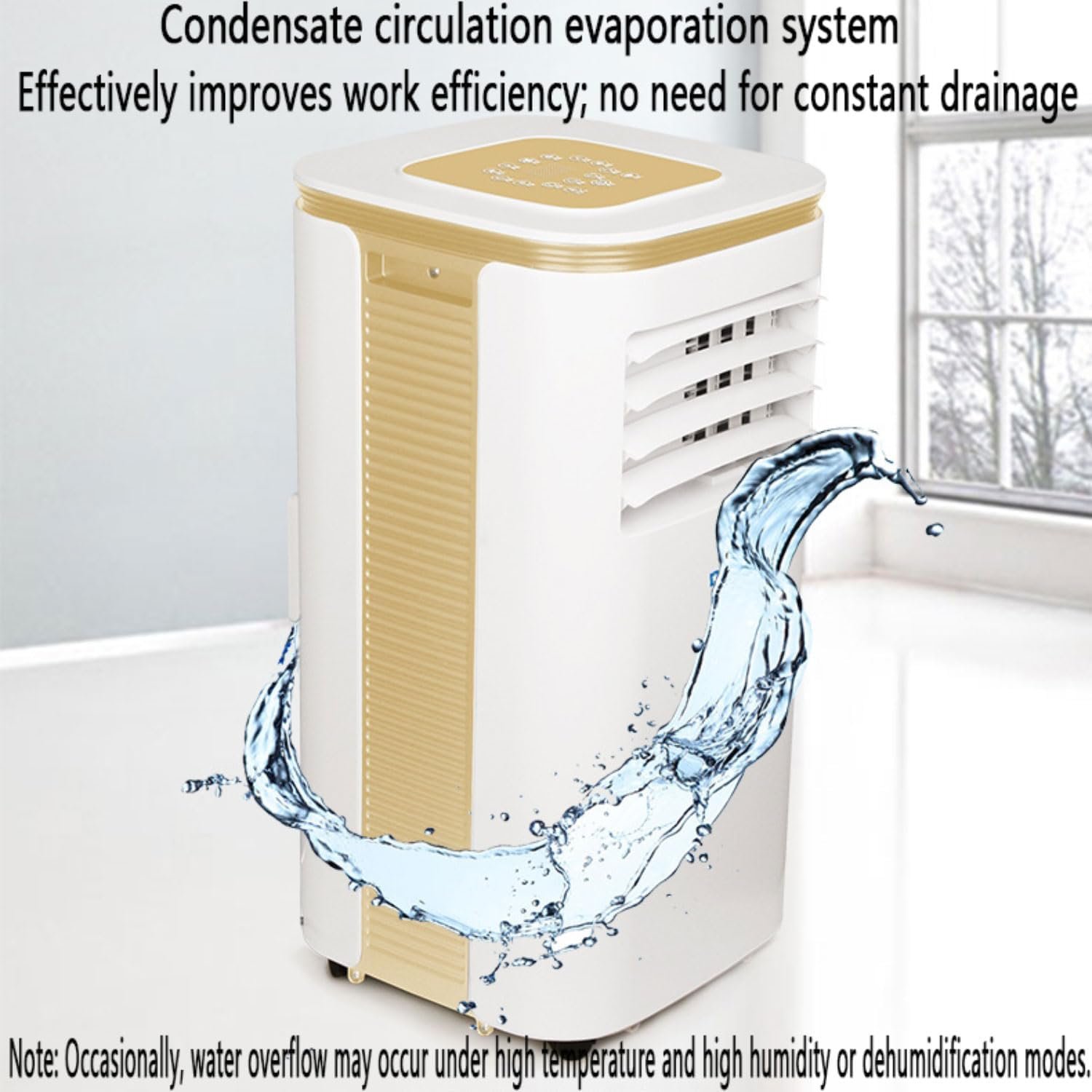 Climatiseur portable, unité de refroidissement de 30 m² avec déshumidificateur, climatiseur mobile silencieux avec kit de fenêtre et télécommande, oscillation à 120°, 2 vitesses, 3 modes, minuter - Vue 5