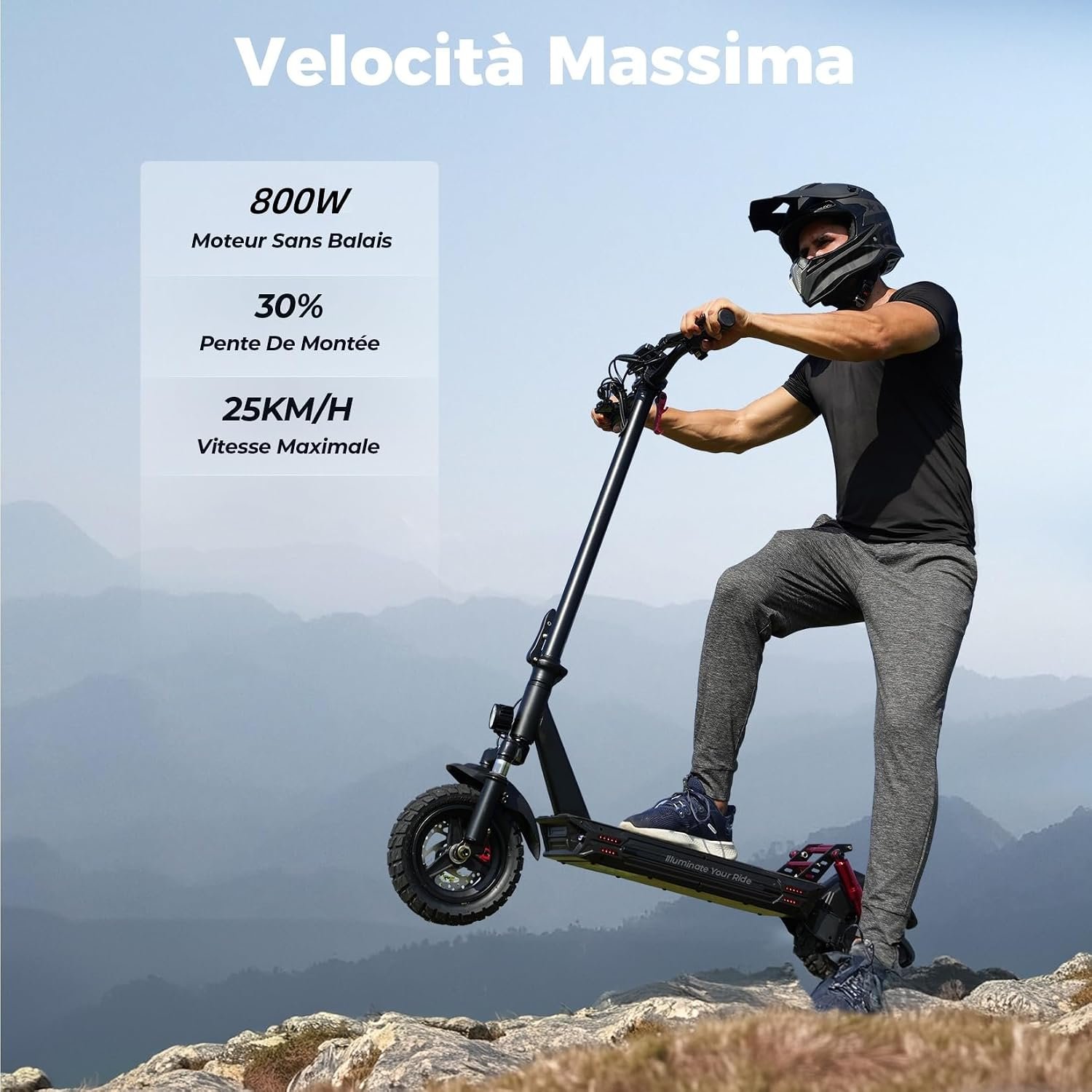 iScooter Trottinette électrique pour Adulte 10" avec serrures électroniques, autonomie 40-45 km, Max 25 km/h, contrôle app, Trottinette électrique Adulte Pliable, Charge 150 kg, Sac - Vue 2