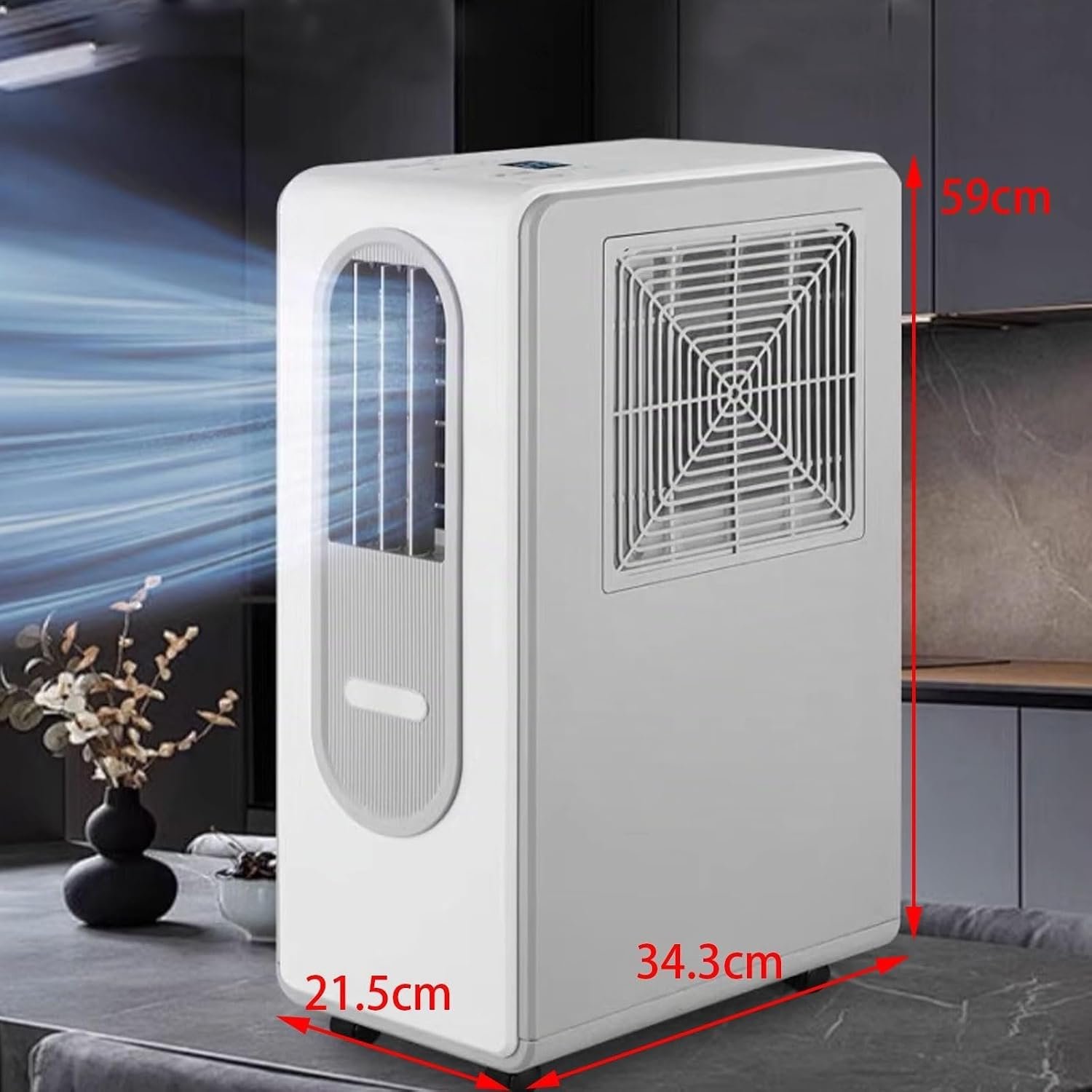 Petit climatiseur vertical portable avec filtre à huile multicouche, fonctionnement silencieux 38 dB, sans fenêtre, refroidisseur par évaporation pour chambre, pièce, bureau - Vue 1
