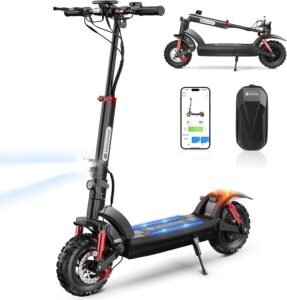 isinwheel GT2 Trottinette Électrique Adulte 1200W,Batterie 48V 15Ah,Autonomie 60KM,Pliable Tout Terrain avec Amortisseurs Avant/Arrière,APP,Clignotants,Éclairage Ambiance,Charge Max 150KG