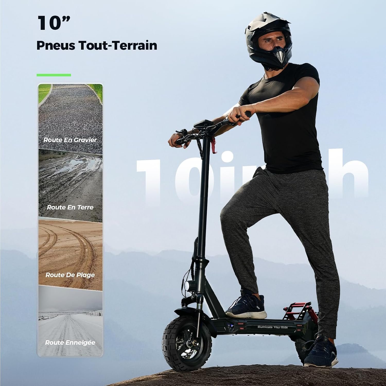 iScooter Trottinette électrique pour Adulte 10" avec serrures électroniques, autonomie 40-45 km, Max 25 km/h, contrôle app, Trottinette électrique Adulte Pliable, Charge 150 kg, Sac - Vue 8