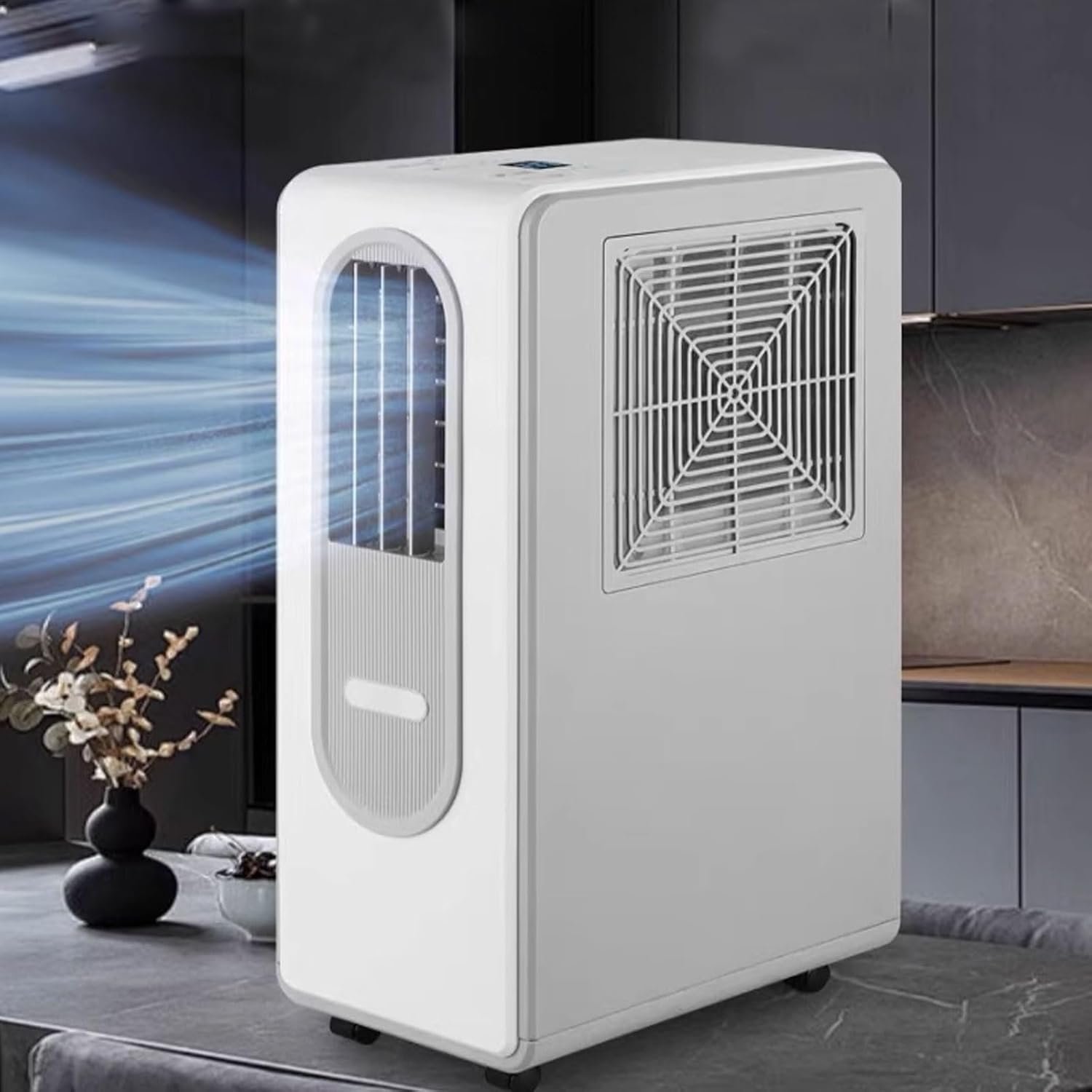 Petit climatiseur vertical portable avec filtre à huile multicouche, fonctionnement silencieux 38 dB, sans fenêtre, refroidisseur par évaporation pour chambre, pièce, bureau - Vue 4