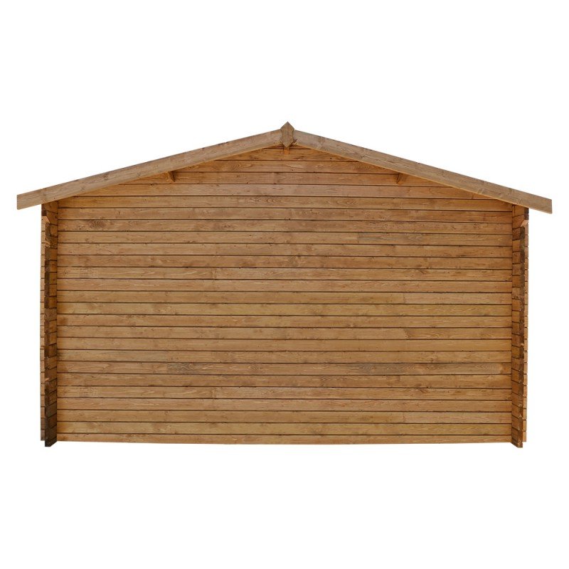 Abri de jardin 12m² PLUS en bois 40mm traité teinté marron Gardy Shelter - Vue 8