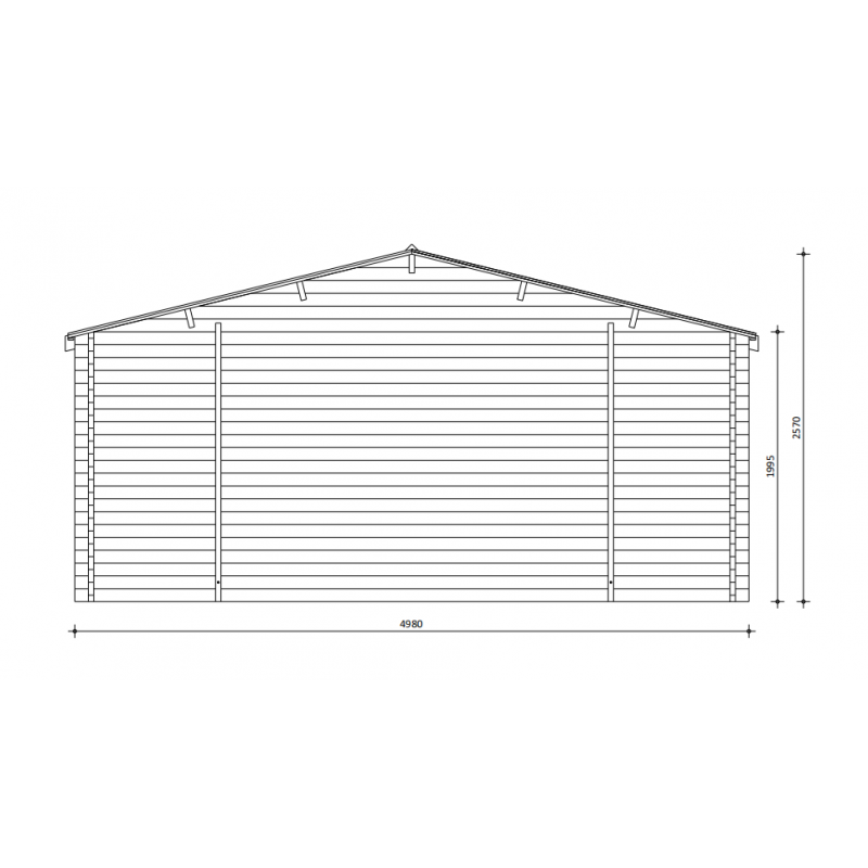 Abri en bois massif 19,8m² PLUS 40mm traité teinté marron Gardy Shelter - Vue 5