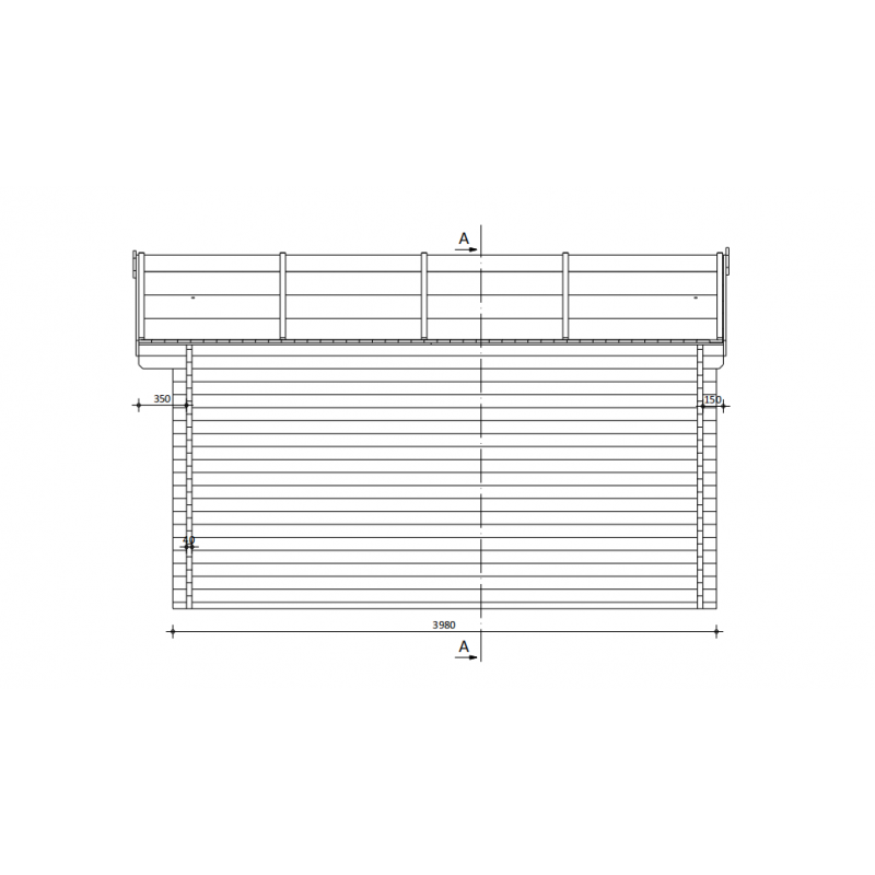 Abri en bois massif 19,8m² PLUS 40mm traité teinté marron Gardy Shelter - Vue 4