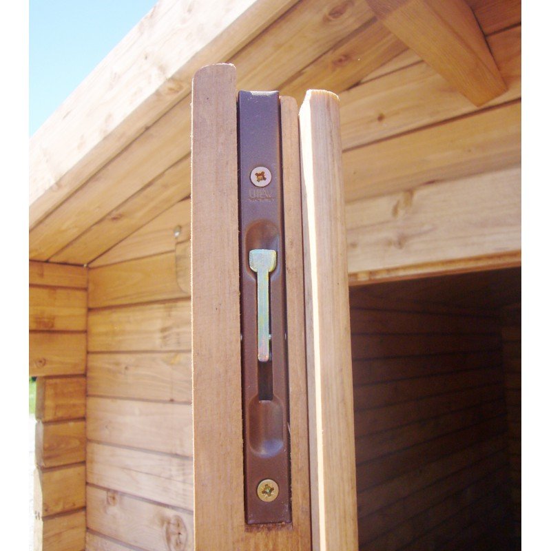 Abri en bois massif 19,8m² PLUS 40mm traité teinté marron Gardy Shelter - Vue 2