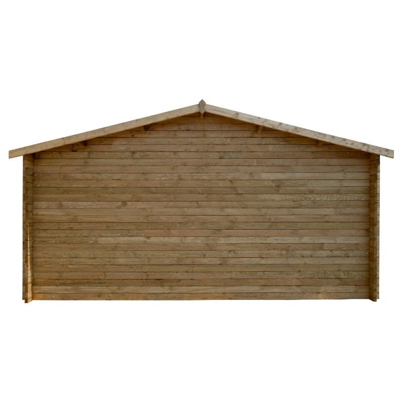 Abri en bois massif 19,8m² PLUS 40mm traité teinté marron Gardy Shelter - Vue 10