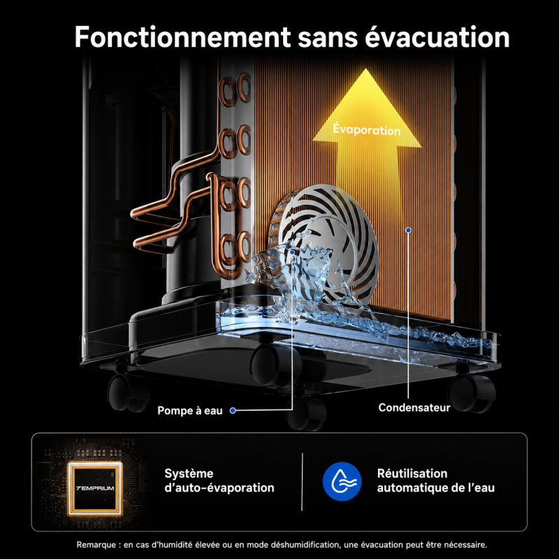 Climatiseur mobile 3-en-1 - WiFi - 9000 BTU - Vue 4