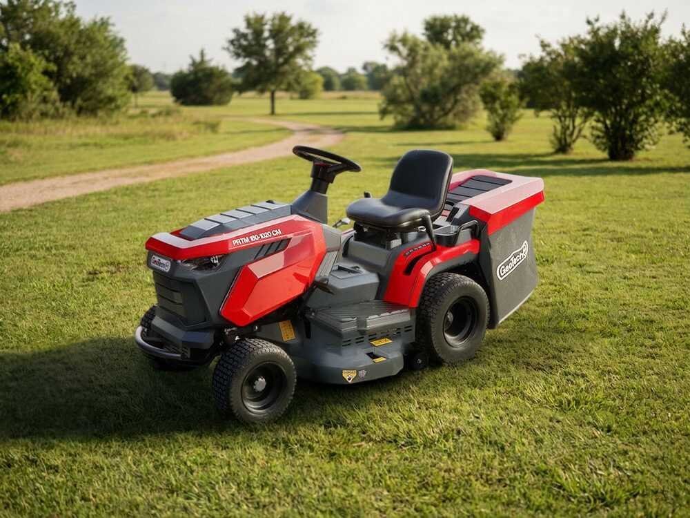 GeoTech-Pro PRTM 180-1020 CM - Tracteur tondeuse - Boîte mécanique - Bac de ramassage - Vue 6