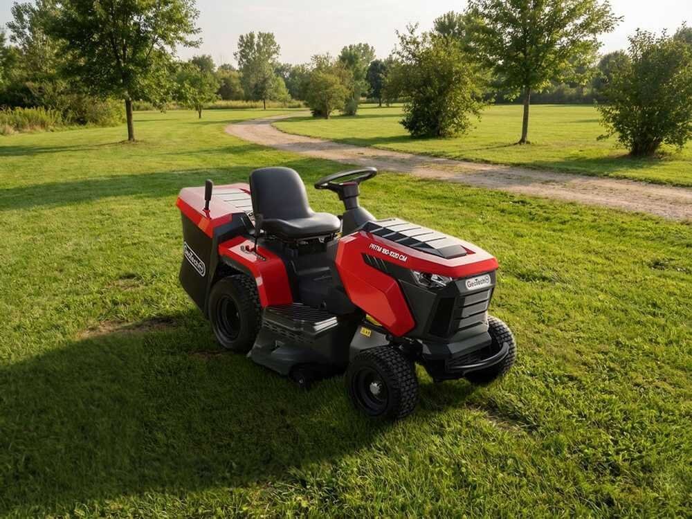 GeoTech-Pro PRTM 180-1020 CM - Tracteur tondeuse - Boîte mécanique - Bac de ramassage - Vue 5