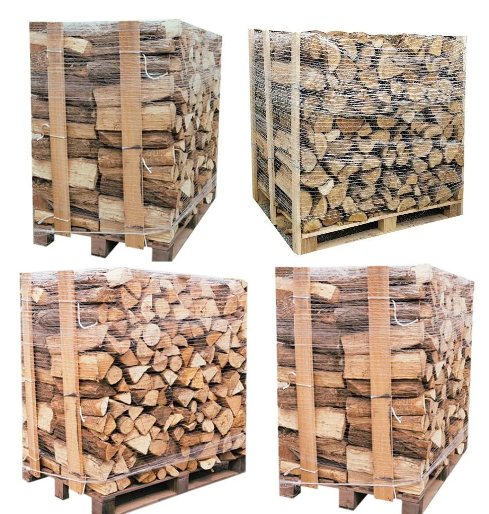 4 X Palettes (2 chêne blanc + 2 Hêtre/Charme) – Bûches de 50 cm - Vue 1